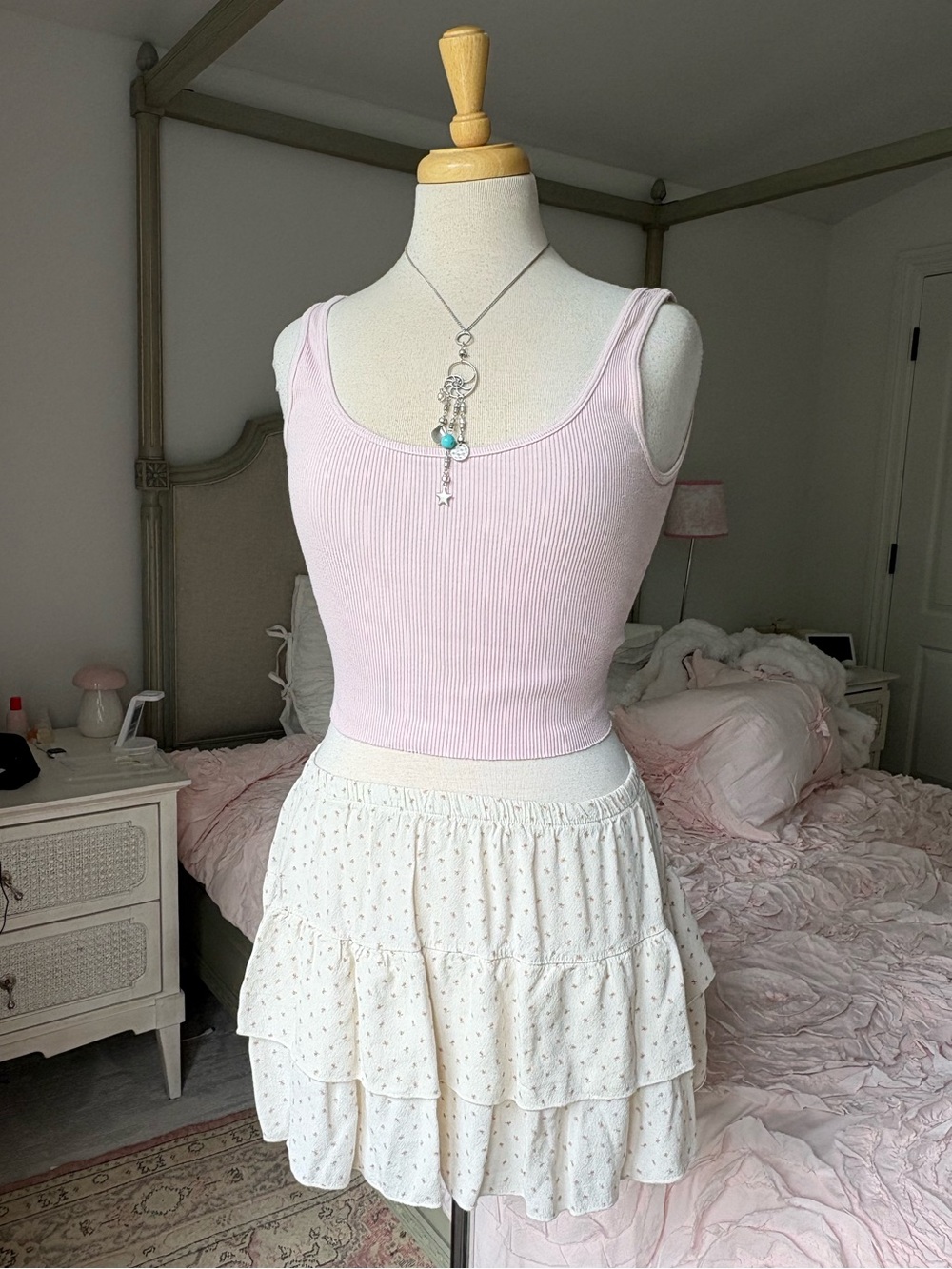 Retired Brandy Melville Floral Tiered Mini Skirt